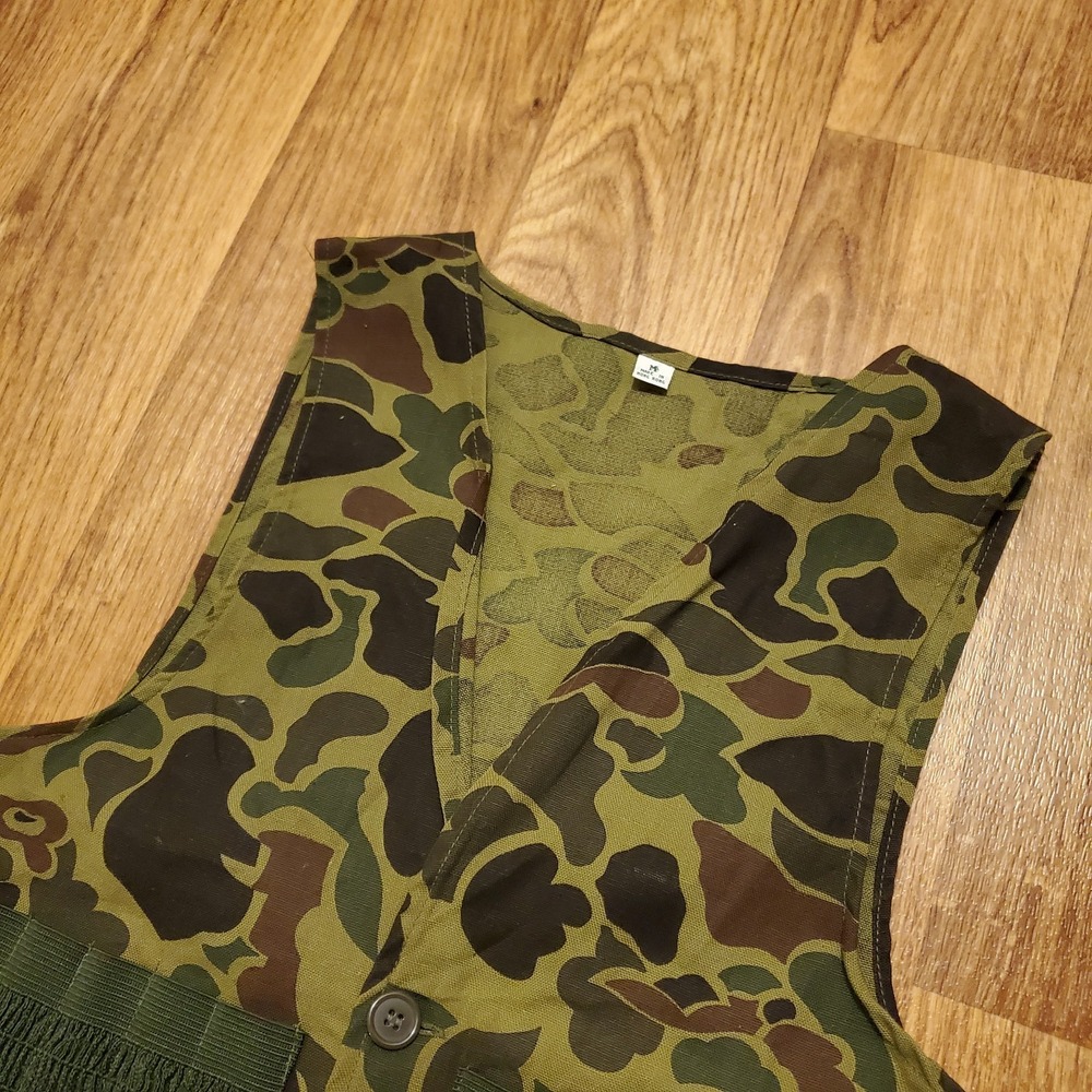 Vintage 80's Camouflage Hunting‎ Vest Adult Medium Duck Shooting Game Pouch